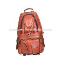 Real Goat Leather Vintage Style Rucksack Backpack Bag